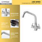 Asiatique C/H Basin Mixer With Extended Swivel Spout (L-011EX), Lenz Series Premium CP Bath Fittings & Faucets