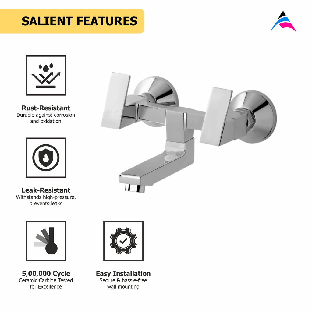 Asiatique Wall Mixer Non-Telephonic Wall Mounted (L-014), Lenz Series Premium CP Bath Fittings & Faucets