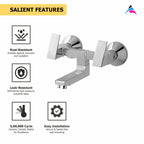 Asiatique Wall Mixer Non-Telephonic Wall Mounted (L-014), Lenz Series Premium CP Bath Fittings & Faucets