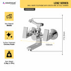 Asiatique Wall Mixer Telephonic With Crutch ARR. Of Tele. Shower (L-016), Lenz Series Premium CP Bath Fittings & Faucets