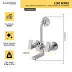 Asiatique Wall Mixer Telephonic With ‘L’ Bend for ARR. Of O/H Shower (L-017), Lenz Series Premium CP Bath Fittings & Faucets