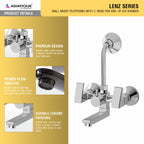 Asiatique Wall Mixer Telephonic With ‘L’ Bend for ARR. Of O/H Shower (L-017), Lenz Series Premium CP Bath Fittings & Faucets
