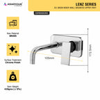 Asiatique S/L Basin Mixer Wall Mounted Upper Part (L-019U), Lenz Series Premium CP Bath Fittings & Faucets