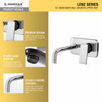 Asiatique S/L Basin Mixer Wall Mounted Upper Part (L-019U), Lenz Series Premium CP Bath Fittings & Faucets