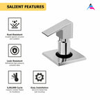 Asiatique Upper Parts Kit Glassy, Flange & Handle For Con. & Flush Cock (L-021U), Lenz Series Premium CP Bath Fittings & Faucets