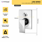 Asiatique S/L Div. Upper Parts Handle, Button & Plate (L-024), Lenz Series Premium CP Bath Fittings & Faucets