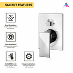Asiatique S/L Div. Upper Parts Handle, Button & Plate (L-024), Lenz Series Premium CP Bath Fittings & Faucets