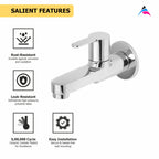 Asiatique Bib Cock Long Body With Wall Flange (LI-004), LIVA Series Kitchen & Bathroom Faucets | Premium Modern Tap Collection