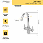 Asiatique C/H Basin Mixer With Swivel 'J' Spout (LI-011), LIVA Series Kitchen & Bathroom Faucets | Premium Modern Tap Collection