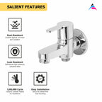 Asiatique S/L 2 in 1 Bib Cock With Wall Flange (LI-015 S/L), LIVA Series Kitchen & Bathroom Faucets | Premium Modern Tap Collection