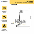 Asiatique Wall Mixer Tele. With 'L' Bend for ARR. of O/H Shower (LI-017), LIVA Series Kitchen & Bathroom Faucets | Premium Modern Tap Collection