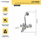 Asiatique 3 In 1 Wall Mixer With Pro. For Tele. Shower & O/H Shower (LI-018), LIVA Series Kitchen & Bathroom Faucets | Premium Modern Tap Collection