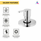 Asiatique Upper Parts Kit Glassy, Flange & Handle for Con. & Flush Cock (LI-021U), LIVA Series Kitchen & Bathroom Faucets | Premium Modern Tap Collection
