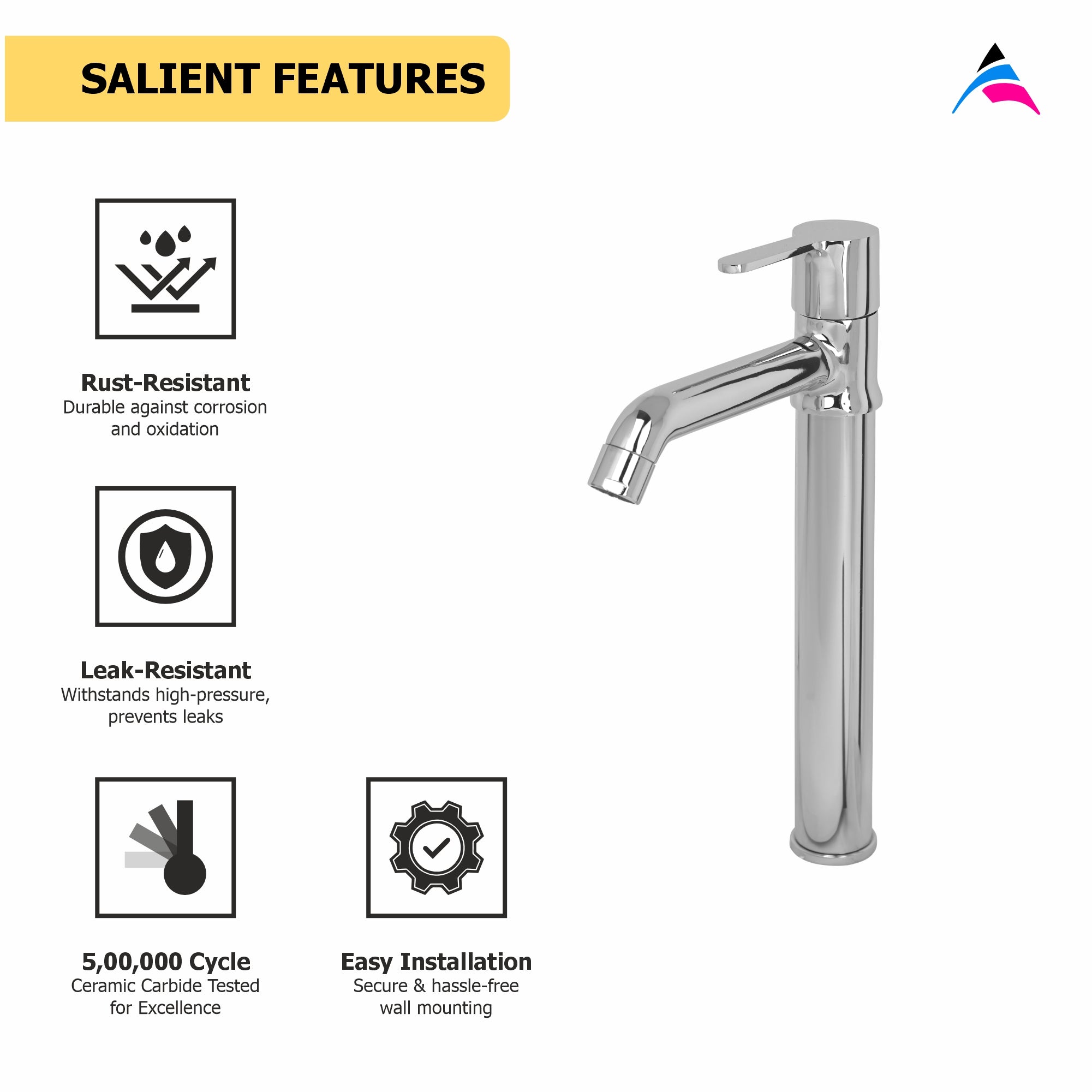 Asiatique Pillar Cock With Extended Body (LI-023), LIVA Series Kitchen & Bathroom Faucets | Premium Modern Tap Collection