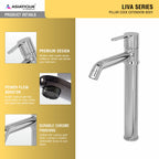 Asiatique Pillar Cock With Extended Body (LI-023), LIVA Series Kitchen & Bathroom Faucets | Premium Modern Tap Collection