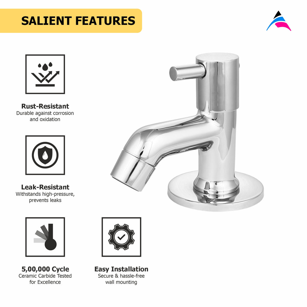 Asiatique Pillar Cock (MN-000), MOON Series Bathroom & Kitchen Faucets | Premium Modern Tap Collection