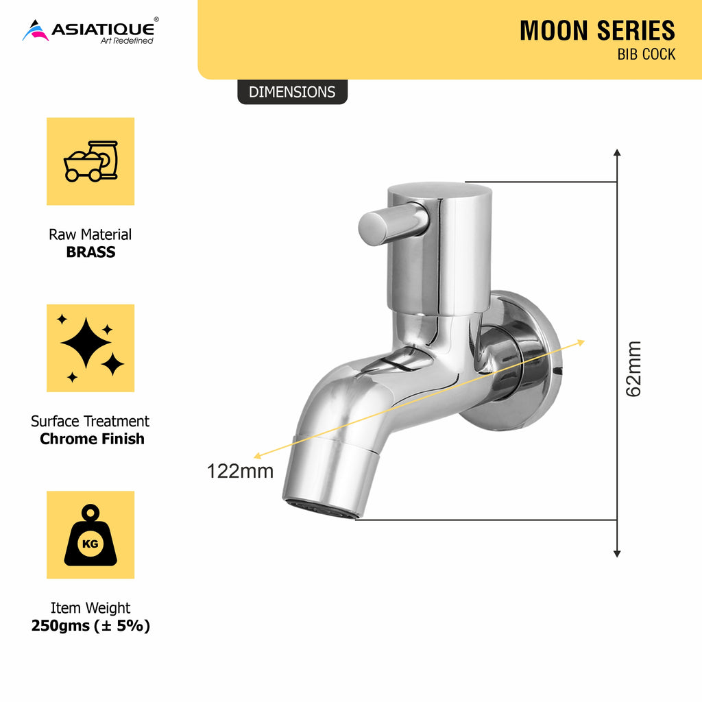 Asiatique Bib Cock (MN-003), MOON Series Bathroom & Kitchen Faucets | Premium Modern Tap Collection