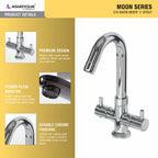 Asiatique C/H Basin Mixer ‘J’ Spout (MN-011), MOON Series Bathroom & Kitchen Faucets | Premium Modern Tap Collection