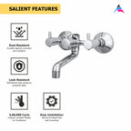 Asiatique 2 in 1 Wall Mixer Only (MN-017), MOON Series Bathroom & Kitchen Faucets | Premium Modern Tap Collection