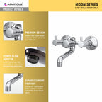 Asiatique 2 in 1 Wall Mixer Only (MN-017), MOON Series Bathroom & Kitchen Faucets | Premium Modern Tap Collection