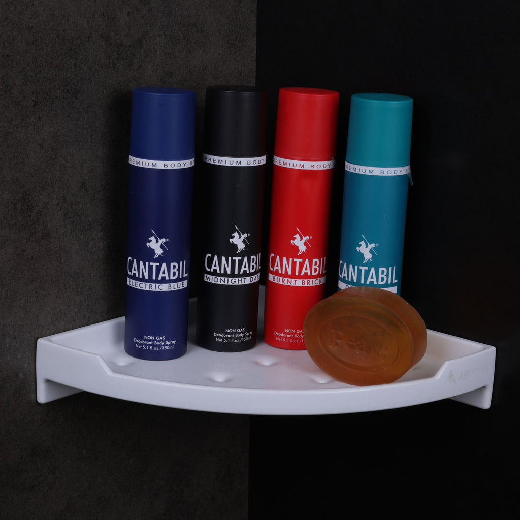ASIATIQUE Semi Ceramic 9 Inch Corner Stand Bathroom Corner Shelf | NX-513