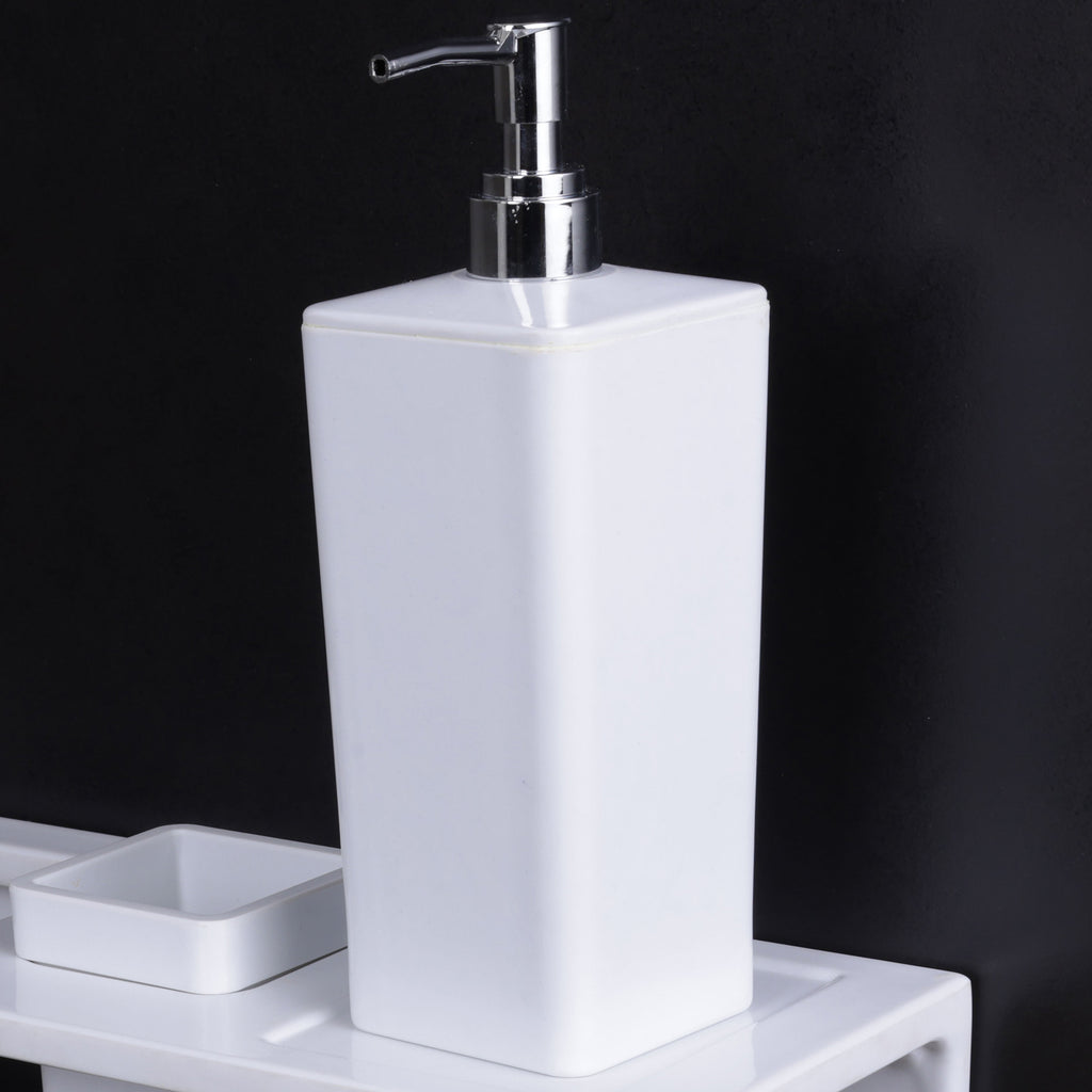 ASIATIQUE Semi Ceramic Square Dispenser NX-509 (400ml) | Premium Soap & Lotion Dispenser | Bathroom Countertop Liquid Soap Pump | 400ml