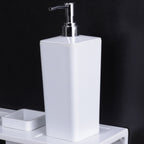 ASIATIQUE Semi Ceramic Square Dispenser NX-509 (400ml) | Premium Soap & Lotion Dispenser | Bathroom Countertop Liquid Soap Pump | 400ml