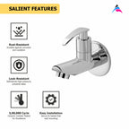 Asiatique Bib Cock With Wall Flange (N-003), Navy Series Premium CP Bath Fittings & Faucets