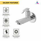 Asiatique Bib Cock Long Body With Wall Flange (N-004), Navy Series Premium CP Bath Fittings & Faucets
