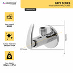 Asiatique Angle Cock With Wall Flange (N-005), Navy Series Premium CP Bath Fittings & Faucets