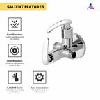 Asiatique 2 Way Angle Cock With Wall Flange (N-005TW), Navy Series Premium CP Bath Fittings & Faucets