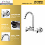 Asiatique Sink Mixer With Swivel ‘J’ Spout Wall Mounted (N-013), Navy Series Premium CP Bath Fittings & Faucets