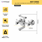 Asiatique Wall Mixer Telephonic With Crutch ARR. Of Tele. Shower (N-016), Navy Series Premium CP Bath Fittings & Faucets