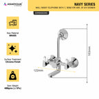 Asiatique Wall Mixer Telephonic With ‘L’ Bend for ARR. Of O/H Shower (N-017), Navy Series Premium CP Bath Fittings & Faucets