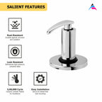 Asiatique Upper parts Kit Glassy, Flange & handle For Con. & Flush Cock (N-021U), Navy Series Premium CP Bath Fittings & Faucets