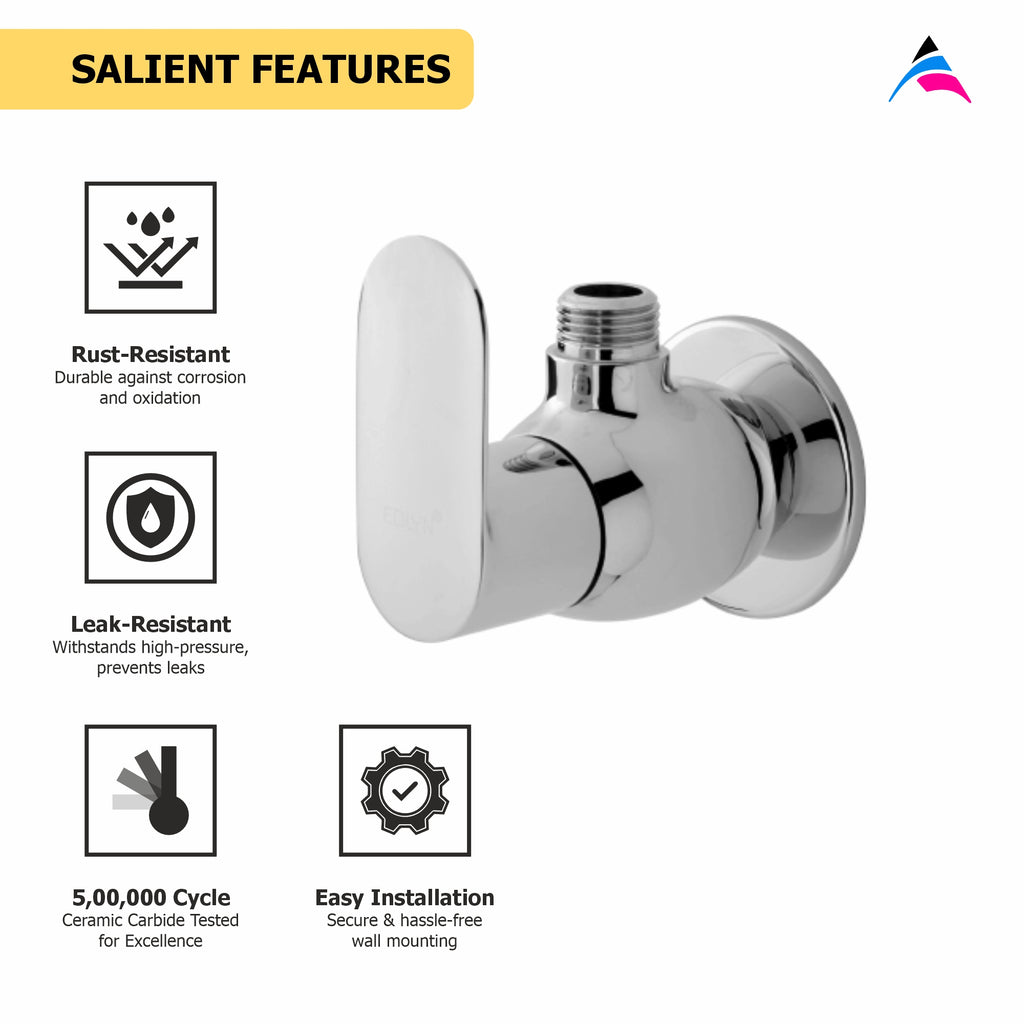 Asiatique Angle Cock With Wall Flange (O-005), Orient Series Premium Brass Bathroom & Kitchen Faucet Collection