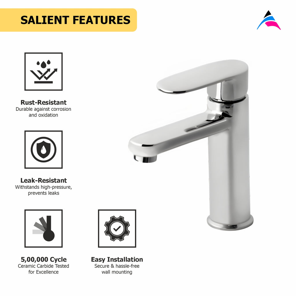 Asiatique S/L Basin Mixer With Braided Hoses (O-009), Orient Series Premium Brass Bathroom & Kitchen Faucet Collection