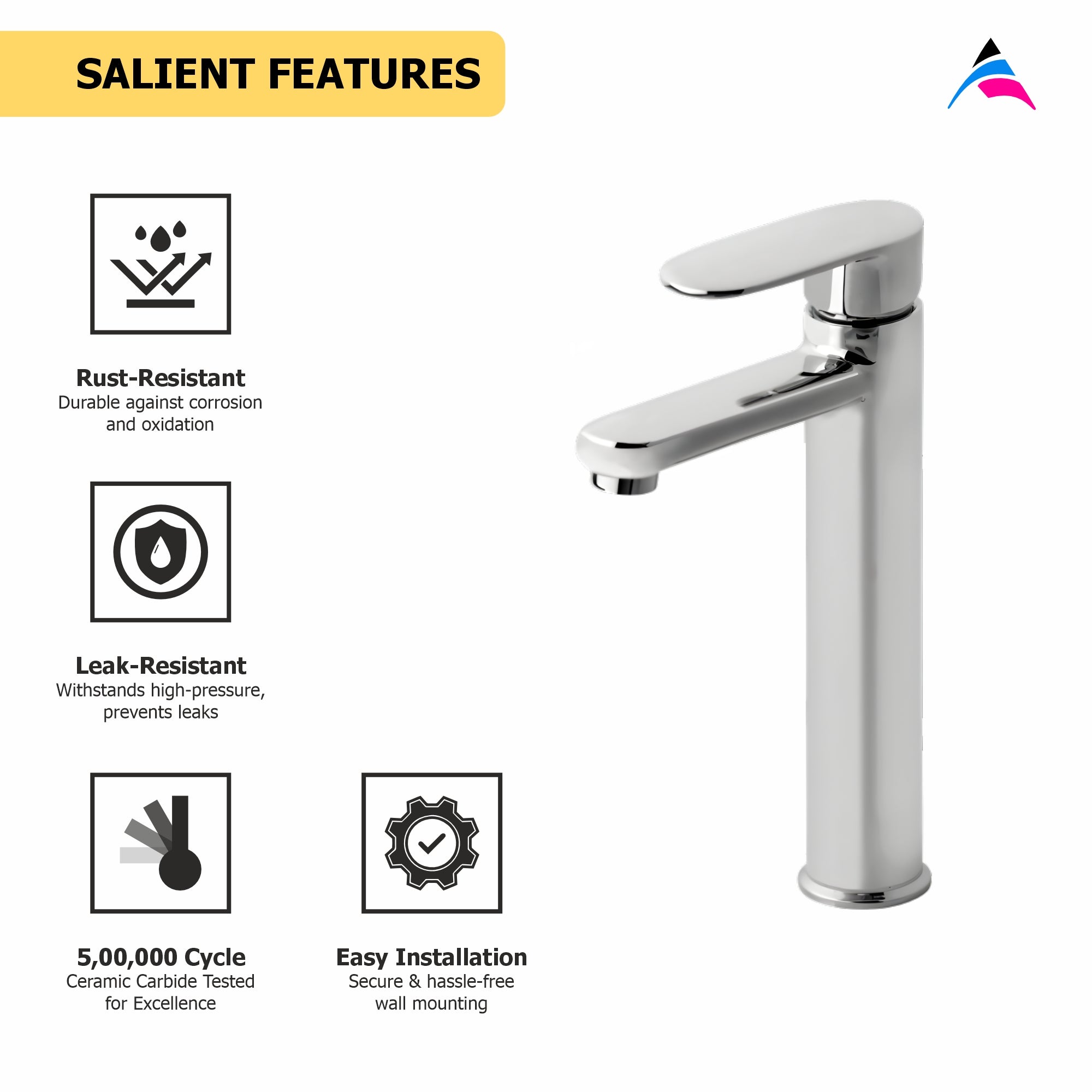 Asiatique S/L Basin Mixer With Extended Body Braided Hoses (O-009EX), Orient Series Premium Brass Bathroom & Kitchen Faucet Collection