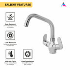 Asiatique C/H Basin Mixer With Extended Swivel Spout (O-011EX), Orient Series Premium Brass Bathroom & Kitchen Faucet Collection