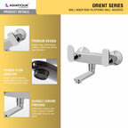 Asiatique Wall Mixer Non-Telephonic Wall Mounted (O-014), Orient Series Premium Brass Bathroom & Kitchen Faucet Collection