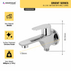 Asiatique S/L 2 In 1 Bib Cock WIth Wall Flange (O-015S/L), Orient Series Premium Brass Bathroom & Kitchen Faucet Collection