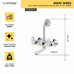 Asiatique Wall Mixer Telephonic With ‘L’ Bend for ARR. Of O/H Shower (O-017), Orient Series Premium Brass Bathroom & Kitchen Faucet Collection