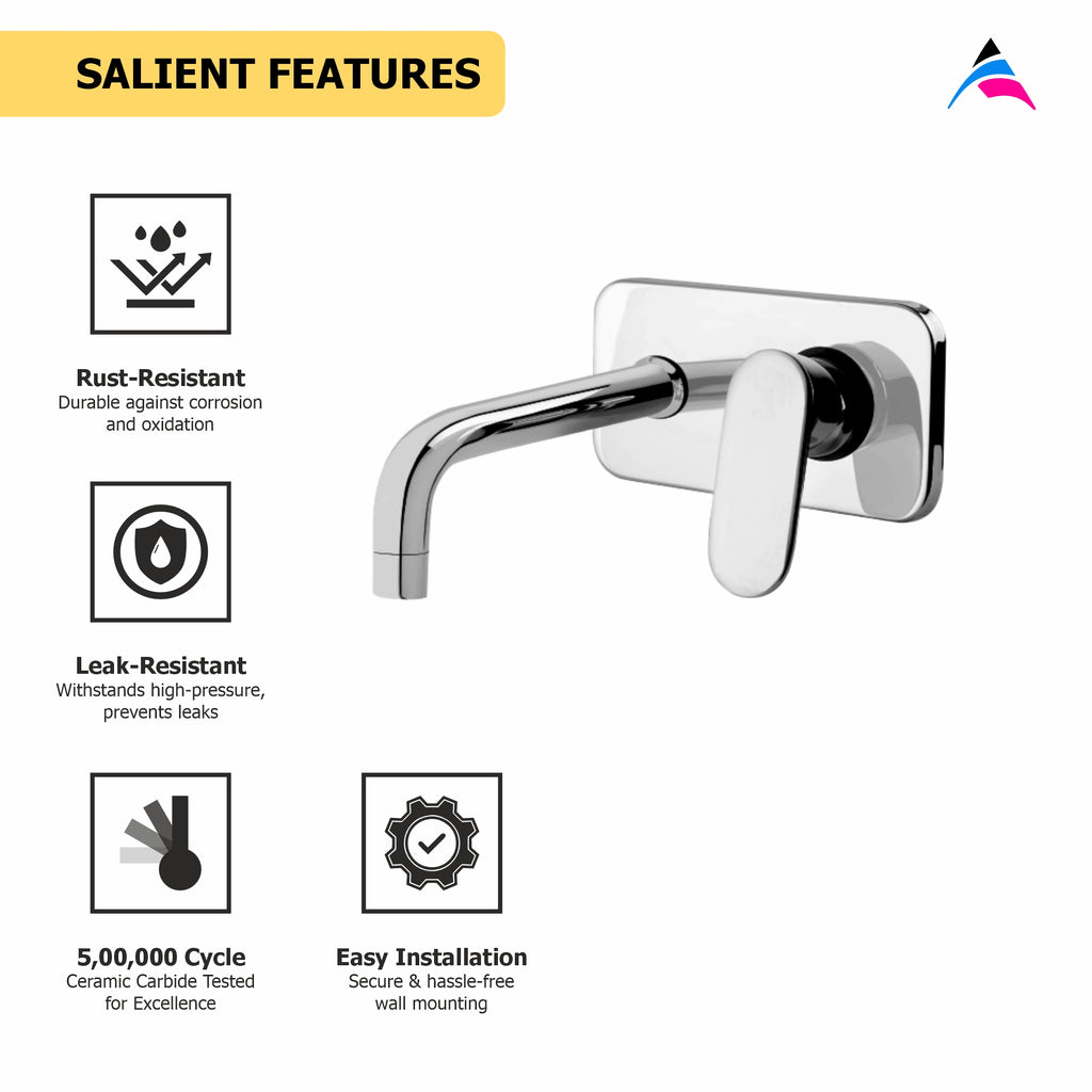 Asiatique S/L Basin Mixer Wall Mounted Upper Part (O-019U), Orient Series Premium Brass Bathroom & Kitchen Faucet Collection