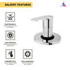Asiatique Upper Parts Kit Glassy, Flange & Handle, for Con. & Flush Cock (O-021U), Orient Series Premium Brass Bathroom & Kitchen Faucet Collection