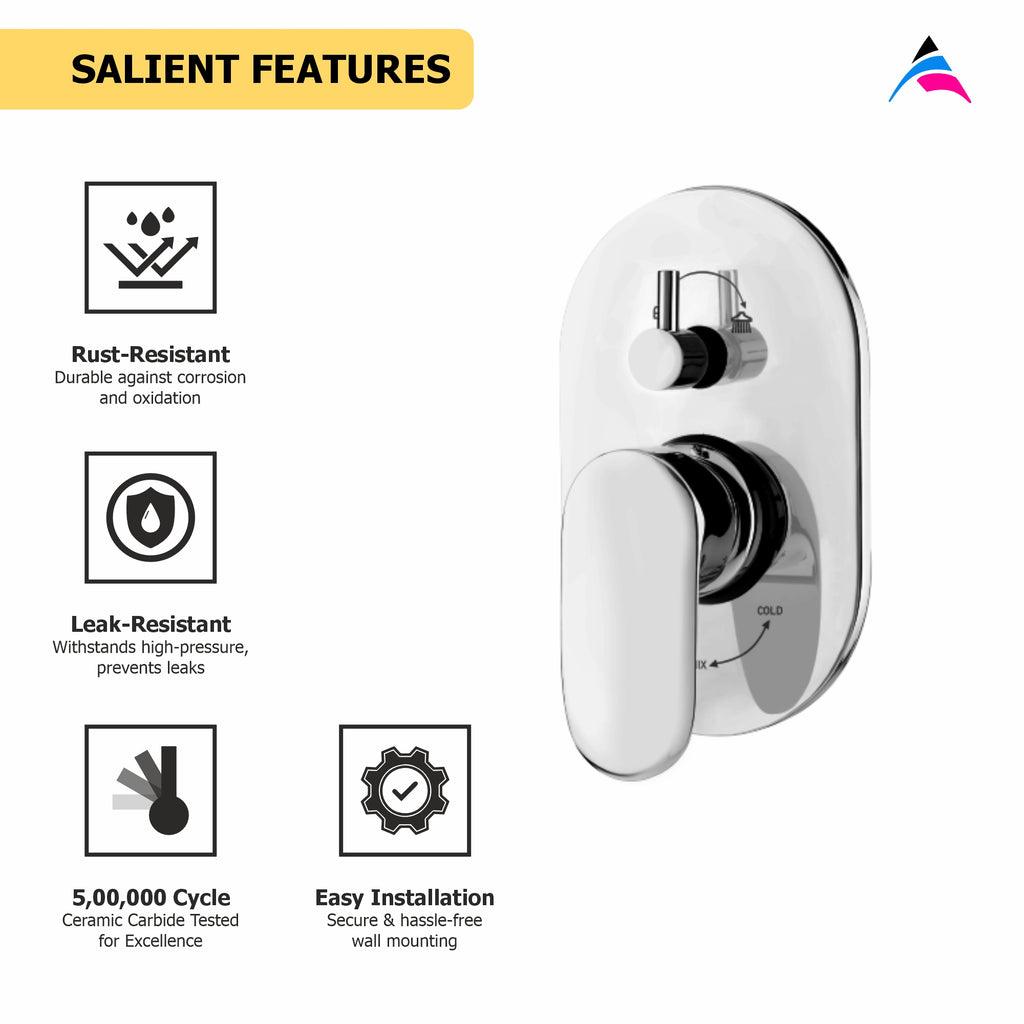 Asiatique S/L Div. Upper Parts Handle, Button & Plate (O-024), Orient Series Premium Brass Bathroom & Kitchen Faucet Collection