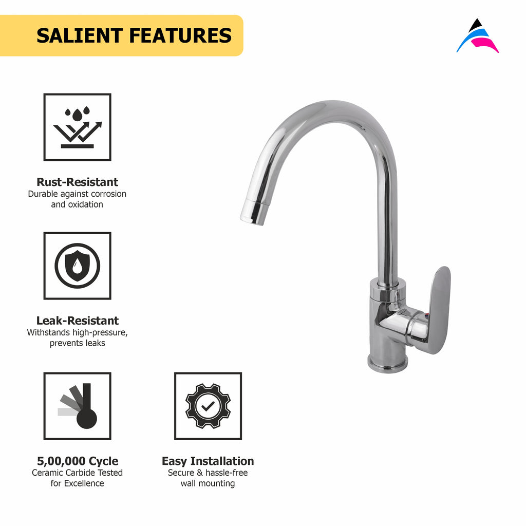 Asiatique S/L Sink Mixer Table Mounted (O-027), Orient Series Premium Brass Bathroom & Kitchen Faucet Collection