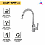 Asiatique S/L Sink Mixer Table Mounted (O-027), Orient Series Premium Brass Bathroom & Kitchen Faucet Collection