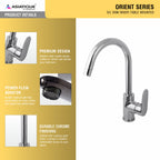 Asiatique S/L Sink Mixer Table Mounted (O-027), Orient Series Premium Brass Bathroom & Kitchen Faucet Collection
