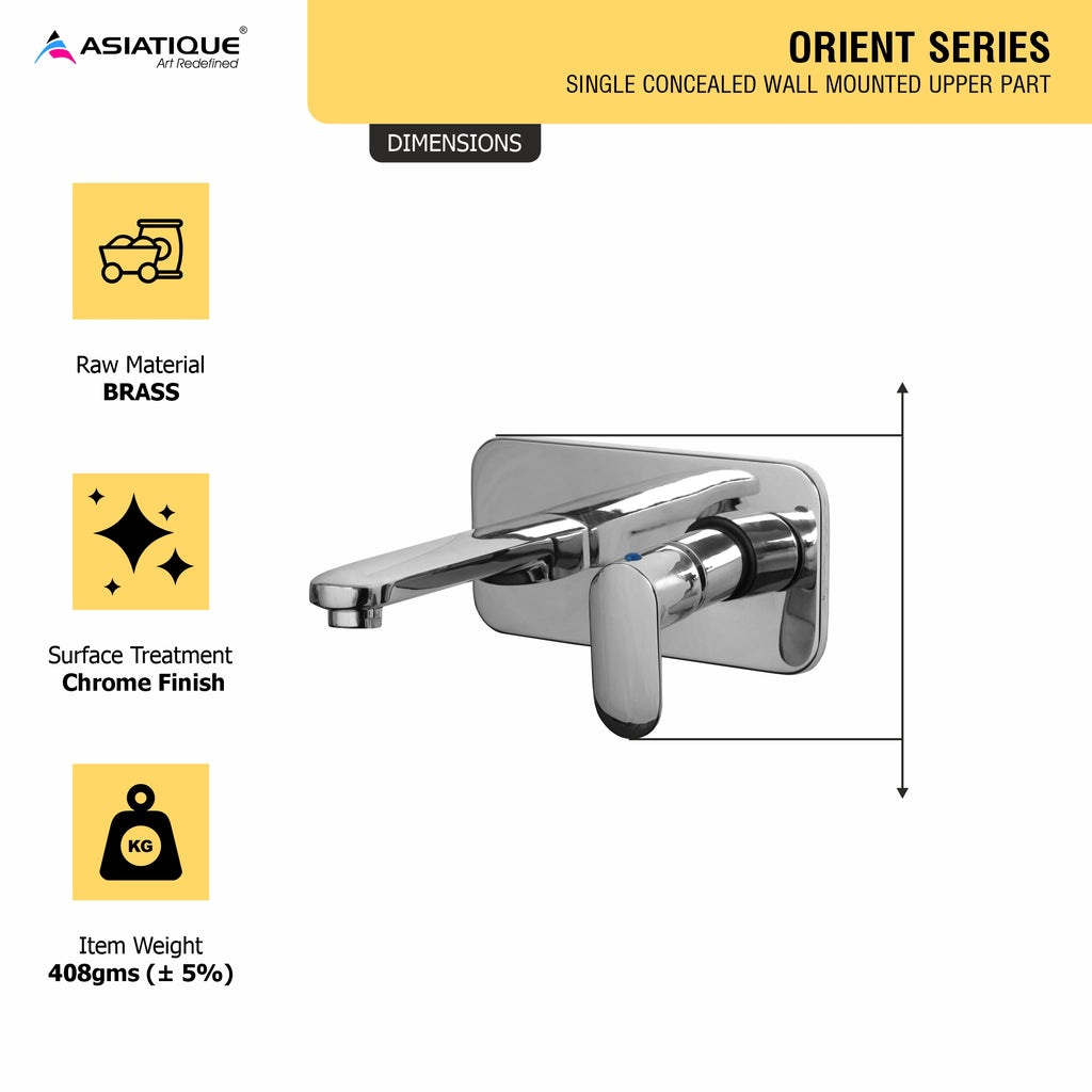 Asiatique Single Concealed Wall Mounted Upper Part (O-028U), Orient Series Premium Brass Bathroom & Kitchen Faucet Collection