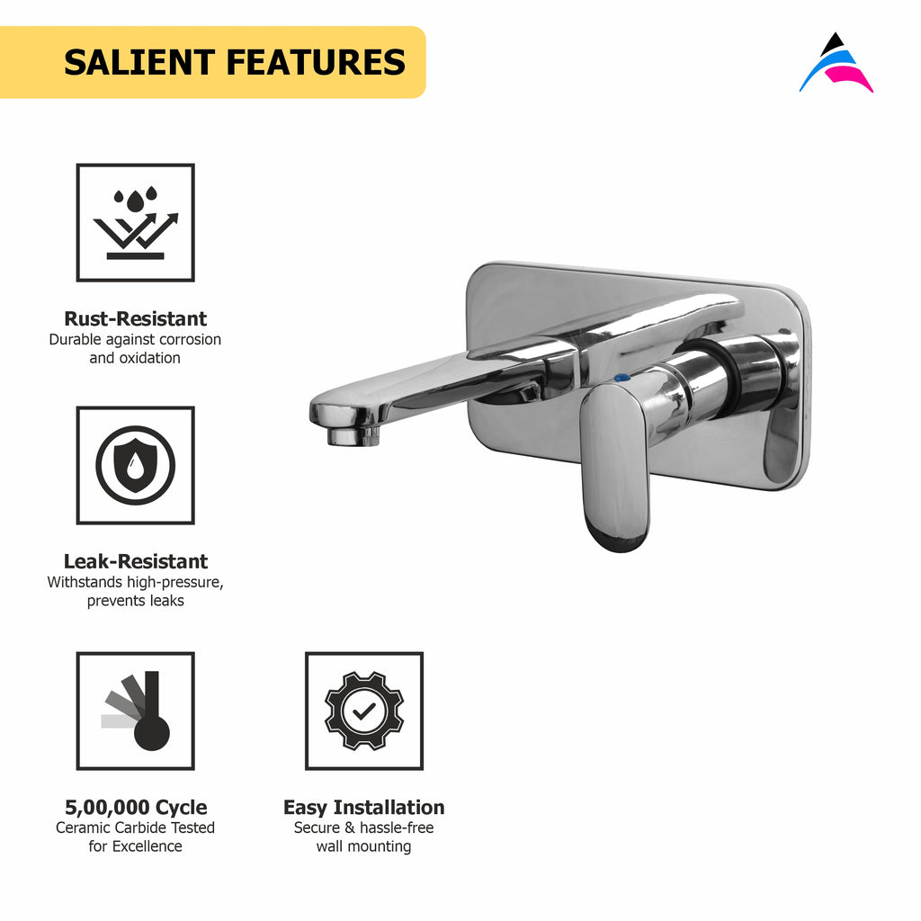 Asiatique Single Concealed Wall Mounted Upper Part (O-028U), Orient Series Premium Brass Bathroom & Kitchen Faucet Collection